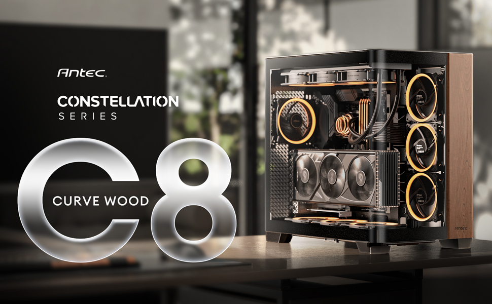 Antec C8 Curve Wood, Fans not Included, Wooden Front Panel, Super